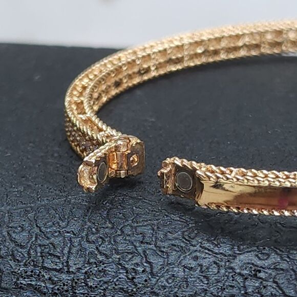 Authentic New Roberto Coin Diamond Symphony Princess Bangle In 18kt Rose Gold - Picture 4 of 16